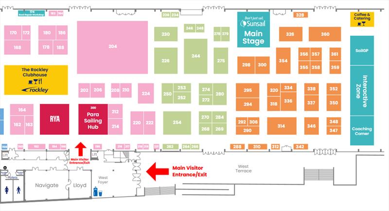 West side floorplan - RYA Dinghy & Watersports Show 2025 - photo © RYA