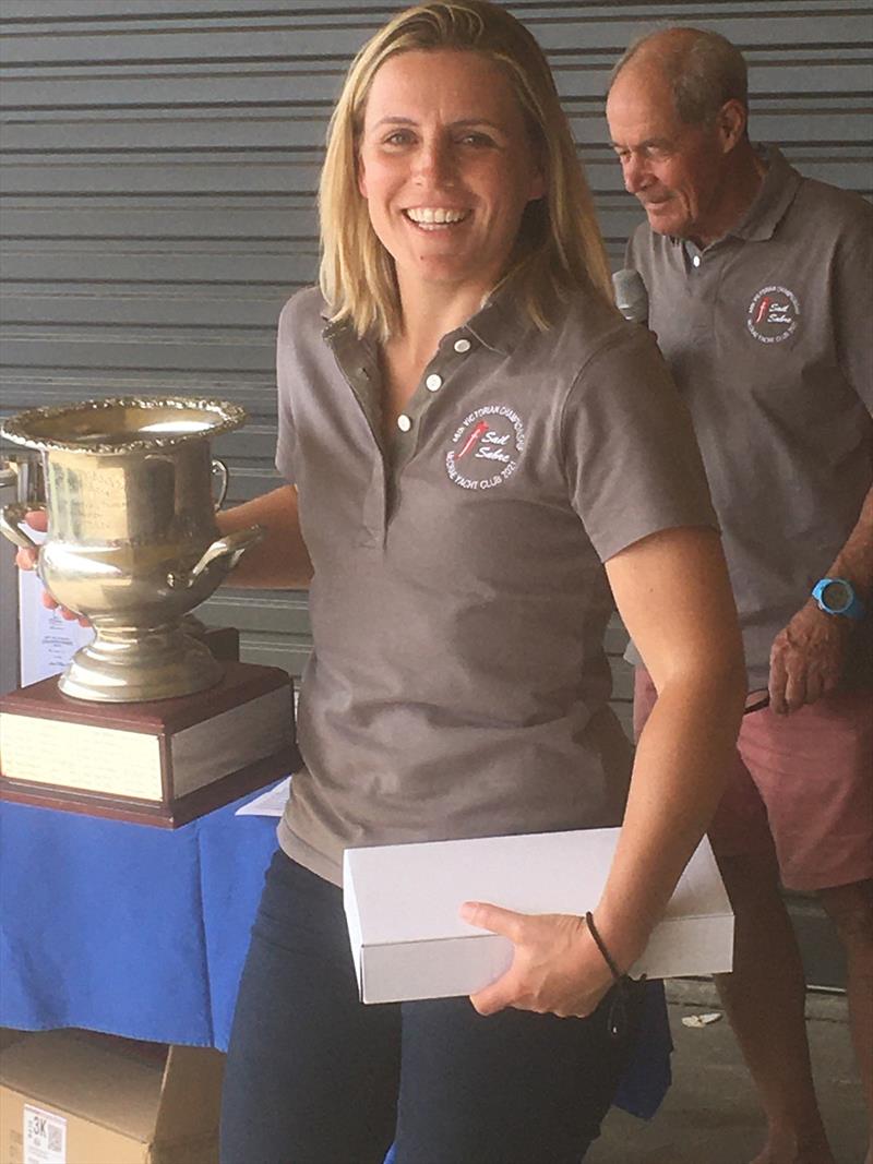 Michelle de Blaquiere 1st place women - 2021 46th Victorian Sabre State Championships photo copyright Murray O'Brien taken at McCrae Yacht Club and featuring the Sabre class