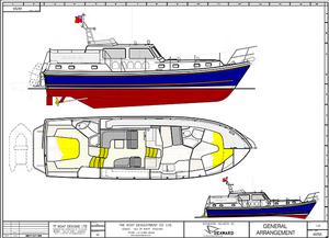 Profile and general arrangement plan for the Seaward 42 E16 aft cabin version photo copyright William Rhys-Jones taken at  and featuring the  class