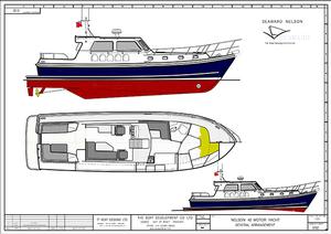 Profile and general arrangement plan for Seaward's new flagship Nelson 42 E16 with aft cockpit photo copyright William Rhys-Jones taken at  and featuring the  class