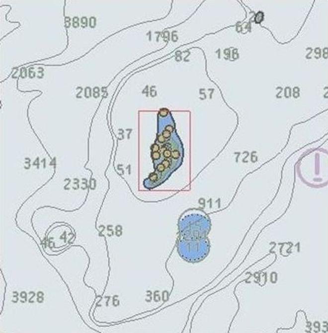 Official ENC with reef, islands, obstructions and depths all displayed correctly. Safety depth contour includes all dangers to shipping. &copy; Australian Maritime Safety Authority http://www.amsa.gov.au