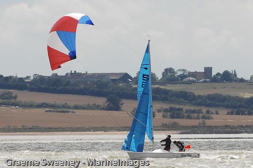 Racing in the 2009 Nore Race on the Thames Estuary photo copyright Graeme Sweeney / www.MarineImages.co.u taken at Benfleet Yacht Club and featuring the Sandhopper class