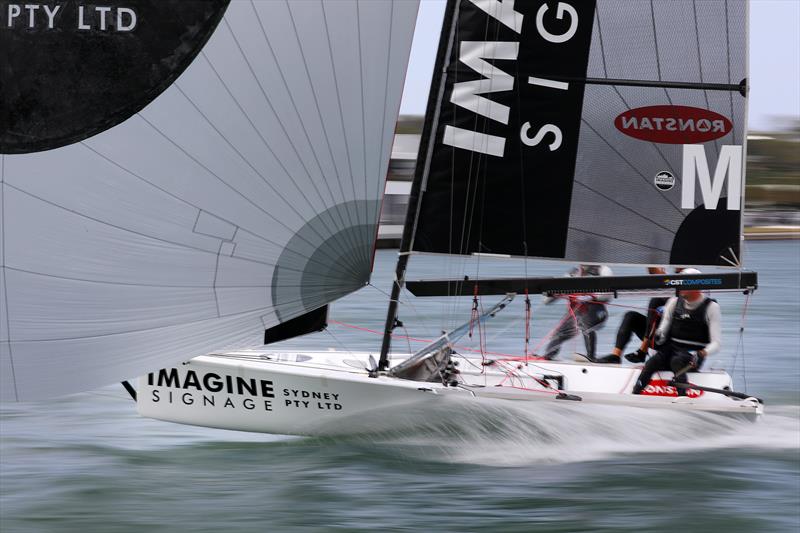 16ft skiff nationals Nathan Wilmot steering Imagine Signage - photo © Promocean Media