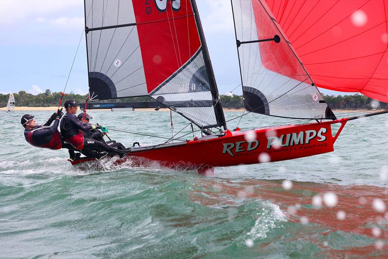 Australian 13ft and 16ft Skiff titles Day 5 Races 7 and 8 winner Red Pumps - photo © Promocean Media