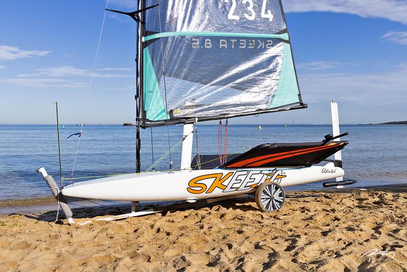 Low overall impact on the craft - The Skeeta Foiler, featuring the Stoke Foil Boost photo copyright Paul Leong taken at McCrae Yacht Club and featuring the SKEETA class