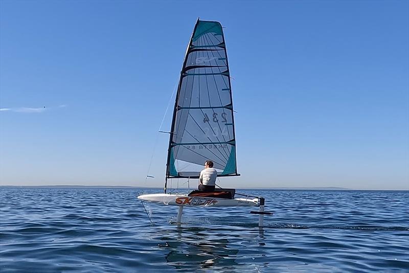 The Skeeta Foiler, featuring the Stoke Foil Boost photo copyright Paul Leong taken at McCrae Yacht Club and featuring the SKEETA class