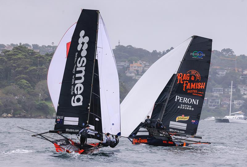 Shortly after rounding the weather mrk - 2024 18ft Skiff NSW Championship - photo © SailMedia