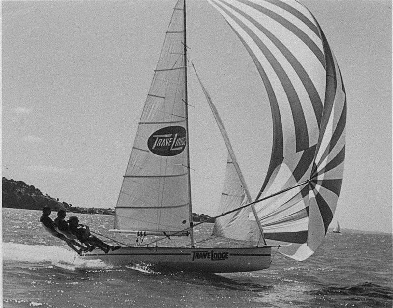 Jim Mackay built the 18ft skiff Travelodge for Kim and Terry McDell which won the 1974 JJ Giltinan Trophy in Aucland photo copyright Mackay Family archives taken at Takapuna Boating Club and featuring the 18ft Skiff class