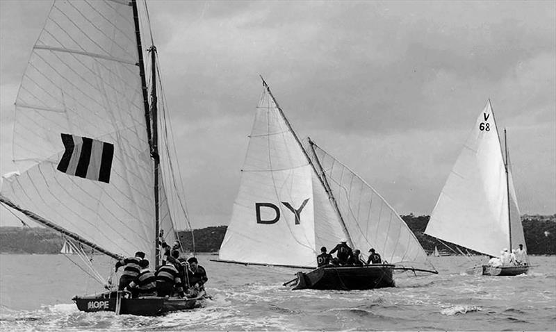 Hope, Dee Why and New Zealand's Riptide at the 1938 World Championship - photo © John Stanley Collection