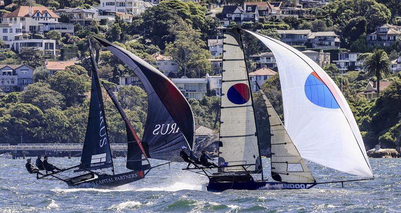 Spinnaker action - 2024-25 Australian 18 Footers League Club Championship - photo © SailMedia