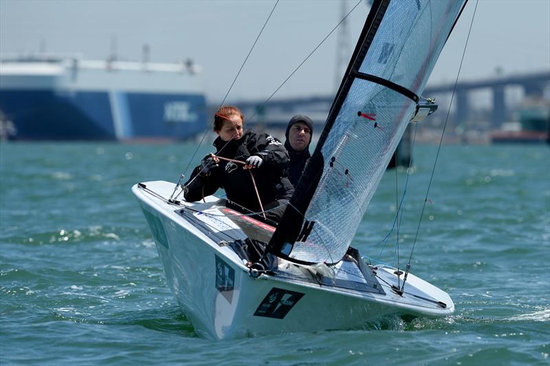 Daniel Fitzgibbon & Liesl Tesch on day 2 of ISAF Sailing World Cup Melbourne - photo © Sport the library / Jeff Crow