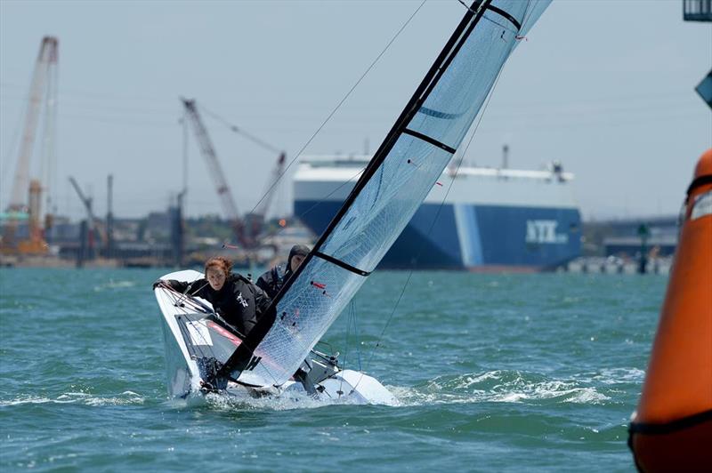 Daniel Fitzgibbon and Liesl Tesch on day 3 of ISAF Sailing World Cup Melbourne - photo © Sport the library / Jeff Crow