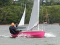 Shaun Welsh powering upwind during the Dittisham Solo Open © Will Loy