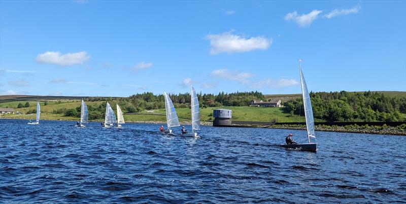 David in the lead during the Yorkshire Dales Solo Open photo copyright Chris Everitt taken at Yorkshire Dales Sailing Club and featuring the Solo class