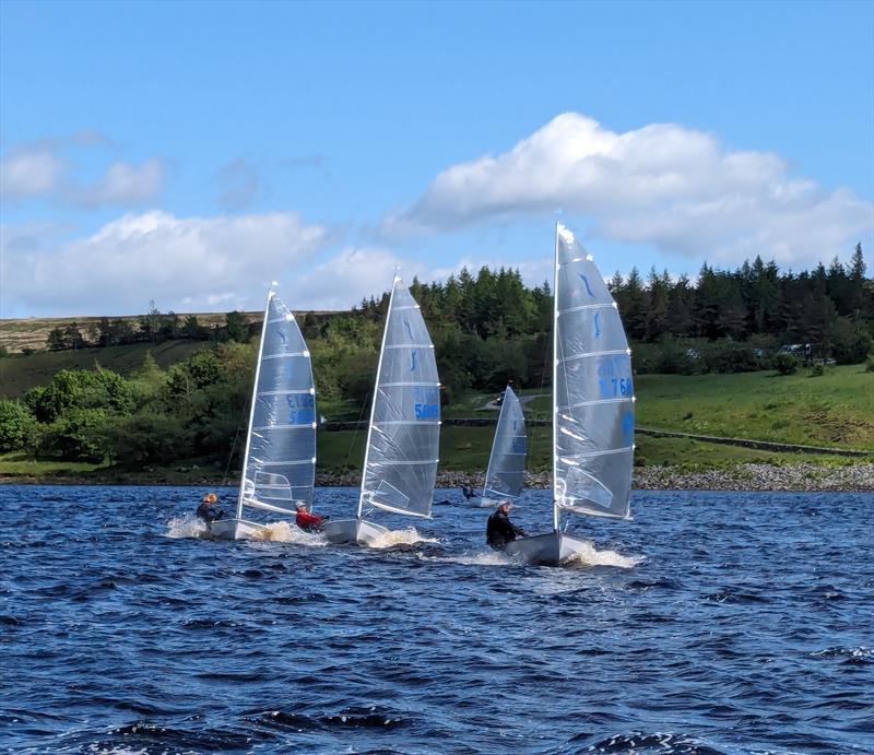 4 boat reach during the Yorkshire Dales Solo Open photo copyright Chris Everitt taken at Yorkshire Dales Sailing Club and featuring the Solo class