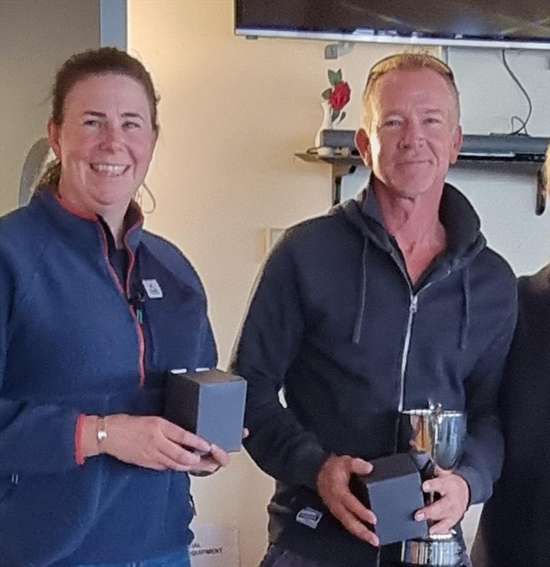 Team Spoof (Micky Wright and Alexandra Porteous) finish 3rd in the 2024 Squib Inlands at Rutland photo copyright Alex Porteous taken at Rutland Sailing Club and featuring the Squib class