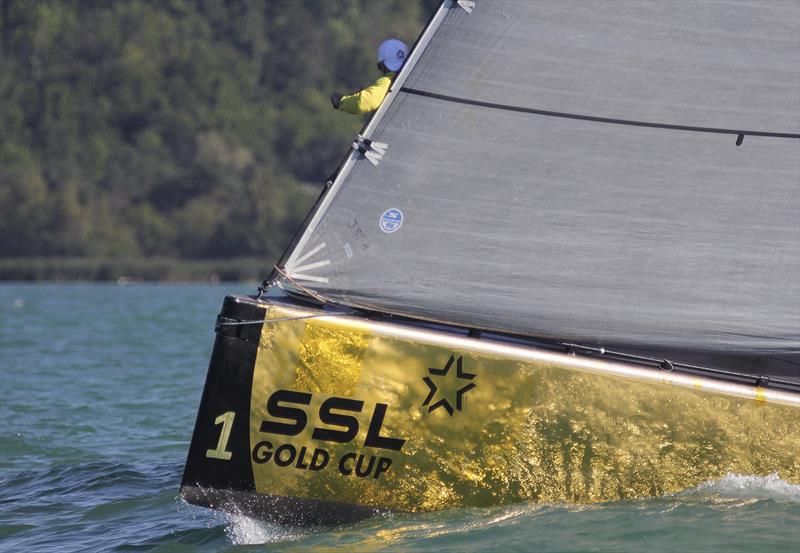 The foil wrap and the teal fresh water of Lake Neuchatel - Switzerland. Makes for great imagery photo copyright Flávio Perez taken at Cercle de la Voile de Grandson and featuring the SSL47 class