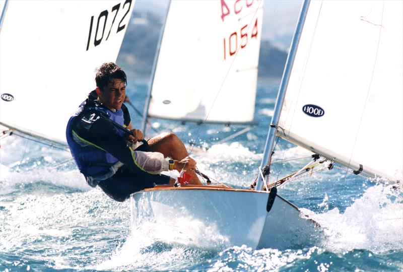 Starling #1135 Extreme sailed by Nick Taylor, winner of the 1995 Plimmerton Nationals. The event was the largest nationals up to that time with 100 entrants. Extreme was one of the first Starlings fitted with home-made carbon fittings. - photo © Photo: Ross Giblin