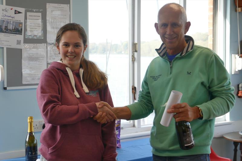 Pete Coop collects first prize from Zoe Gooden at the Winsford Flash Streaker Open - photo © Jonathan Latham