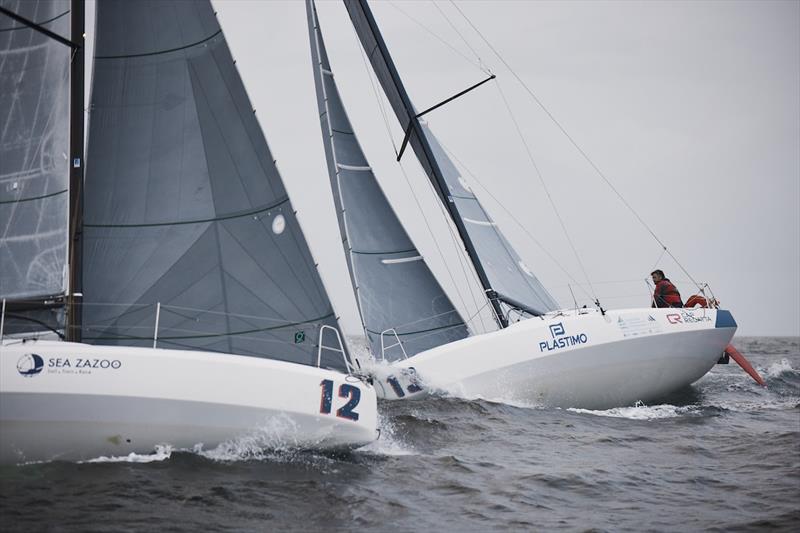 Belgium and Uruguay lock horns at the start - Offshore Sailing World Championship day 1 photo copyright Anne Beaugé /LGL taken at  and featuring the Sun Fast 30 class