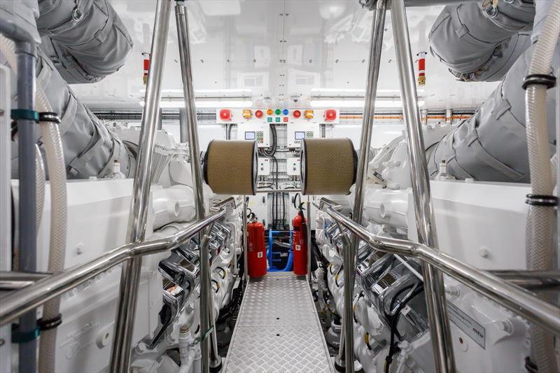 Inside a superyacht engine room photo copyright Photo supplied taken at  and featuring the Superyacht class