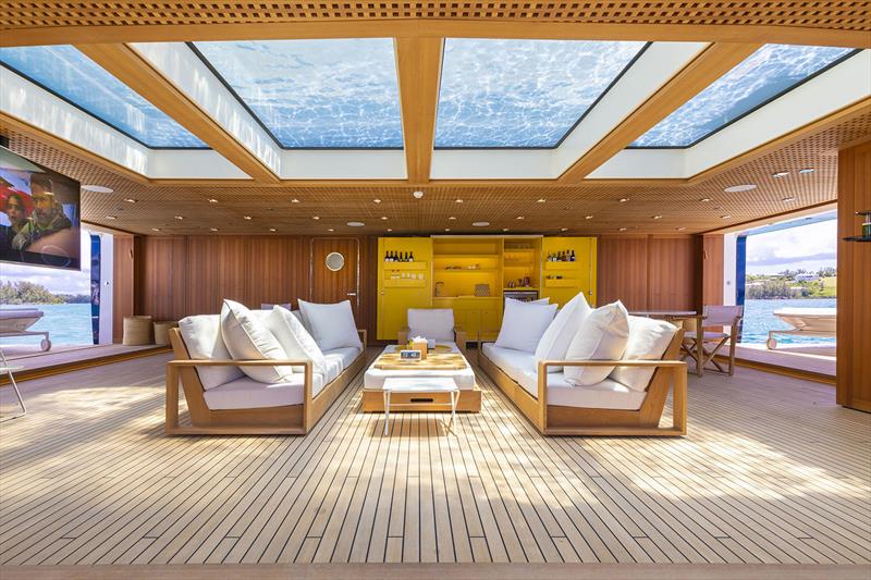 The beach club aboard B2 photo copyright Hill Robinson taken at  and featuring the Superyacht class