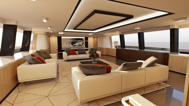 Main Saloon aboard Maverick - photo © Dixon Yacht Design