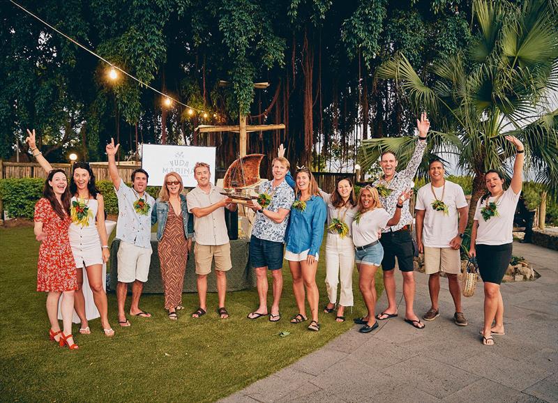 Winners are grinners - Crazy Horse and that splendid trophy - The South Pacific Superyacht Rendezvous - photo © Matt Crawford