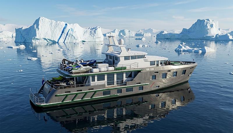 OS 108 in the ice fields photo copyright Pat Bray Yacht Design and Research taken at  and featuring the Superyacht class