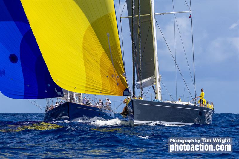 Swan 90 Freya and Rebecca downwind - Superyacht Challenge Antigua, Day 2 - photo © Tim Wright / Photoaction.com