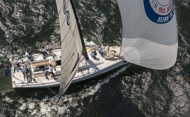 Royal Prince Alfred YC (AUS) sailing downwind on day 2 of the New York Yacht Club Invitational Cup presented by Rolex photo copyright Daniel Forster / Rolex taken at New York Yacht Club and featuring the Swan 42 class