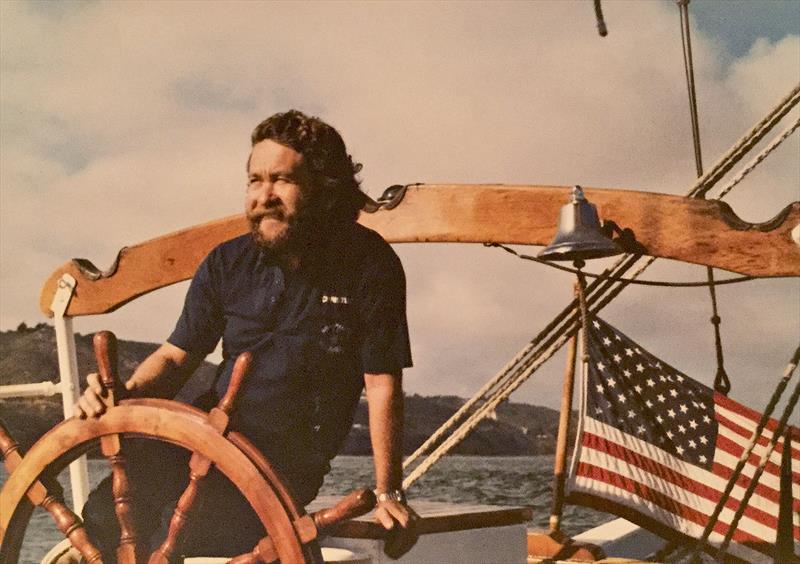 Christian on the helm of the Brigantine, Rendezvous. - photo © Photo supplied