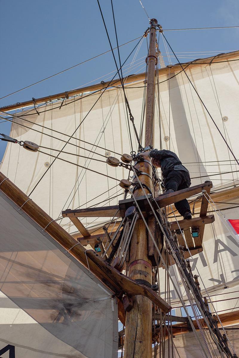 Rigged as a top-sail schooner, Kvartsita give a sailor a chance to work aloft - Limfjorden Rundt Regattas photo copyright Edgar Wroblewski taken at  and featuring the Tall Ships class