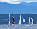 Racecourse action at the 2024 Thunderbird PNW Championship Regatta &copy; the Thunderbird Class Association