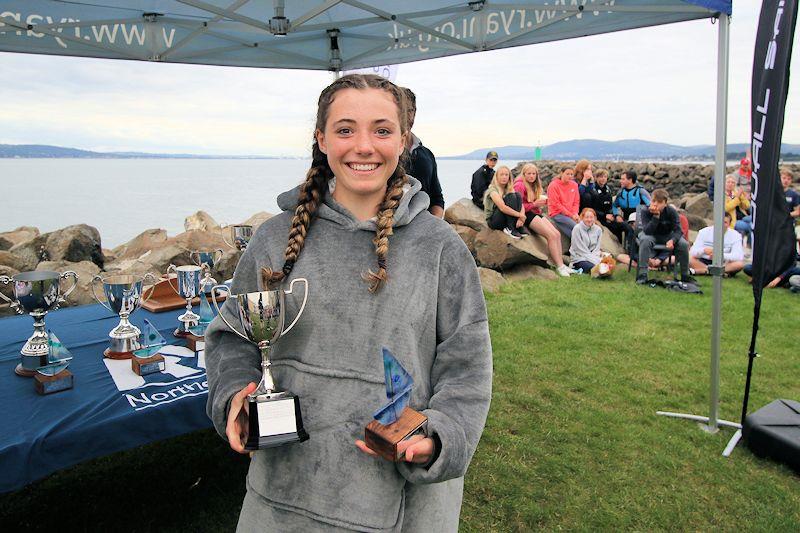 Kate Brow wins Female Junior category at the RYA Northern Ireland Youth Championships photo copyright Simon McIlwaine taken at Carrickfergus Sailing Club and featuring the Topper class