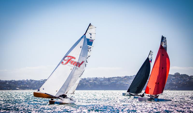 Day 1, Int Tornado Class 2019 World Championship presented by Candida, Takapuna Boating Club, January 5, 2019 photo copyright Suellen Davies taken at Takapuna Boating Club and featuring the Tornado class