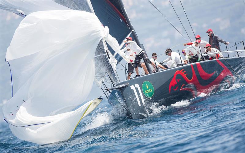 Racing on the final day of the BARCLAYS 52 SUPER SERIES at Rolex Capri Sailing Week photo copyright Martinez Studio / 52 Super Series taken at Yacht Club Capri and featuring the TP52 class