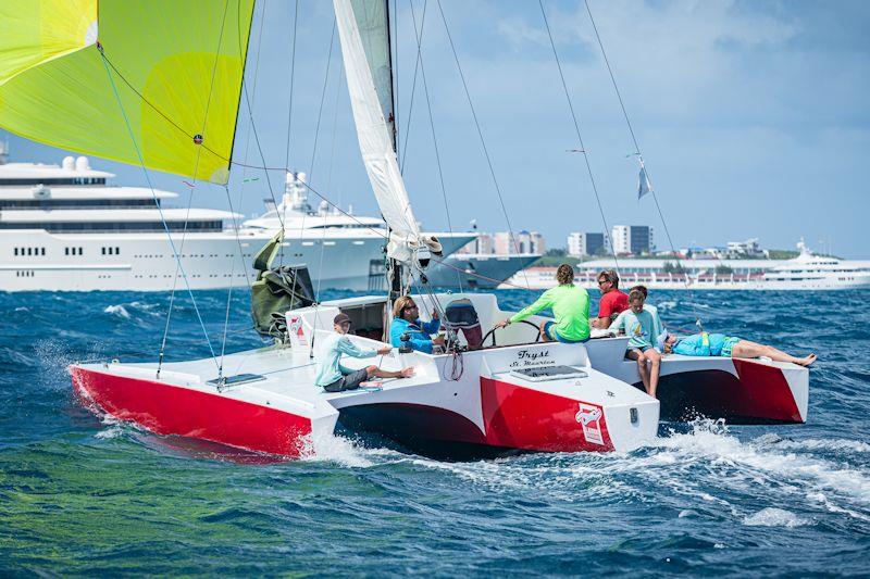 Tryst in the Caribbean Multihull Challenge photo copyright Laurens Morel / www.saltycolours.com taken at Sint Maarten Yacht Club and featuring the Trimaran class