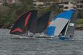 Today's top three in a tight tussle - 12ft Skiff Paramatta River Championship &copy; NSW 12ft Sailing Skiff Association