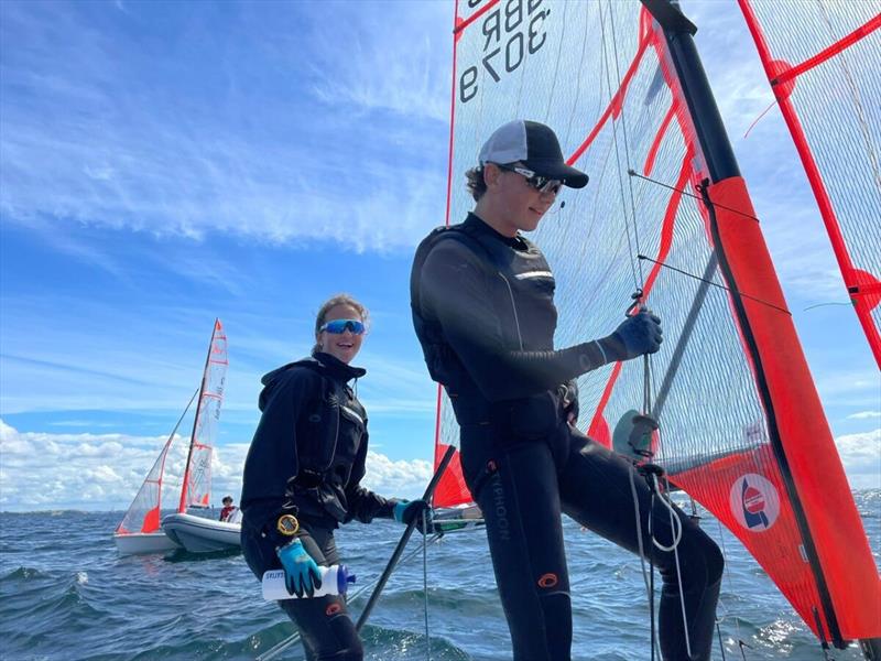 29er sailors wearing Typhoon International dinghy sailing wetsuits