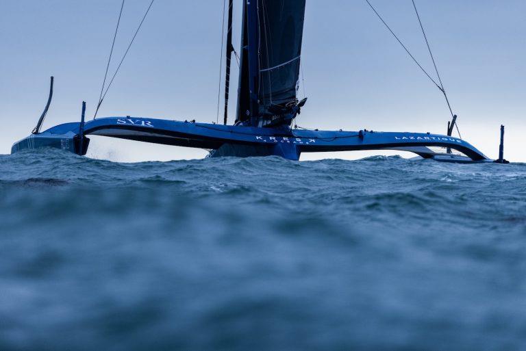 SVR Lazartigue depart for Jules Verne record attempt - November 30, 2024 photo copyright Clement Gerbaud taken at Yacht Club de France and featuring the Ultim class