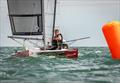 Dan Jarman's race face as he sails to a Championship win during the Unicorn and A Class Catamaran Nationals at Hayling Ferry SC © Gordon Upton / www.guppypix.com