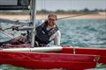 Clive Wright just enjoying his sailing during the Unicorn and A Class Catamaran Nationals at Hayling Ferry SC © Gordon Upton / www.guppypix.com