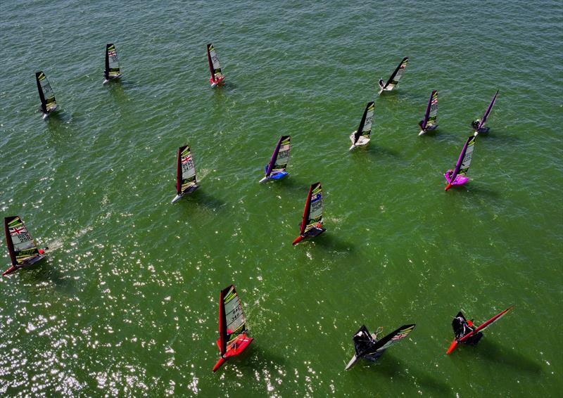 WASZP UK Swarm at the Isle of Wight GP photo copyright Ollie in the Sky Photography taken at Royal Victoria Yacht Club, England and featuring the WASZP class