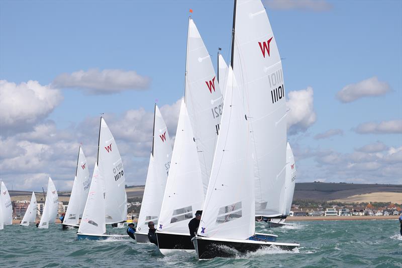 Wayfarer Nationals at Shoreham - The racing starts with Clementson and Titmus putting the squeeze on - photo © Warwick Baker / www.warwickpics.com