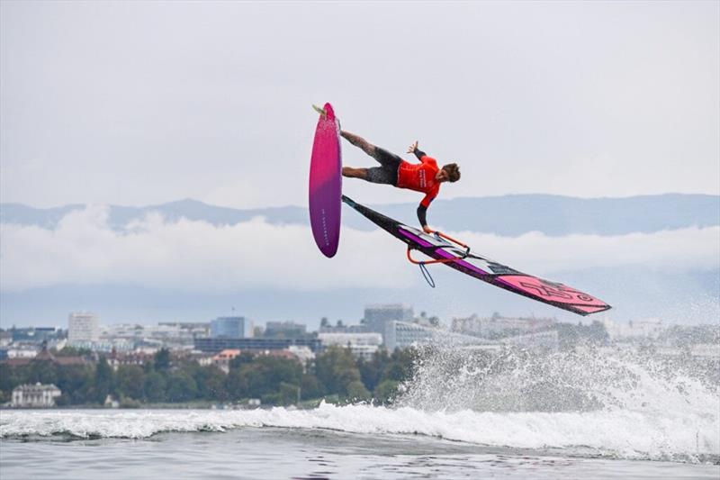 Sam Esteve adding style - 2024 Freestyle Pro Tour Geneva photo copyright PROtography Official taken at  and featuring the Windsurfing class