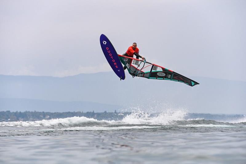 George Grisley on one of his first runs - 2024 Freestyle Pro Tour Geneva photo copyright PROtography Official taken at  and featuring the Windsurfing class