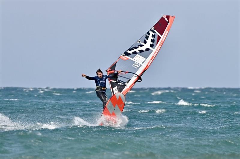 Dieter Van der Eyken was the only one that could threaten Lennart Neubauer today - 2024 FPT Naxos photo copyright PROtography Official taken at  and featuring the Windsurfing class