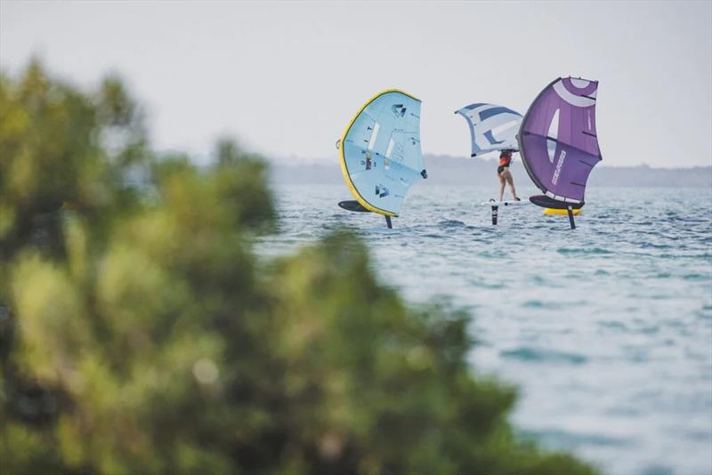 Kylie Belloeuvre and Nia Suardiaz - GWA Wingfoil World Cup Abu Dhabi - Day 1 - photo © Lukas K Stiller