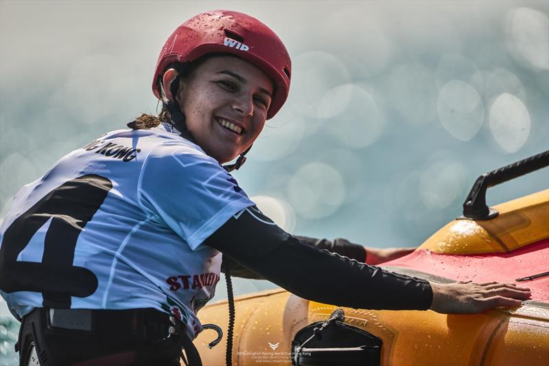 Vaina Picot (FRA) won three of four races on Day 1 - 2026 WingFoil Racing World Cup Hong Kong - photo © IWSA Media